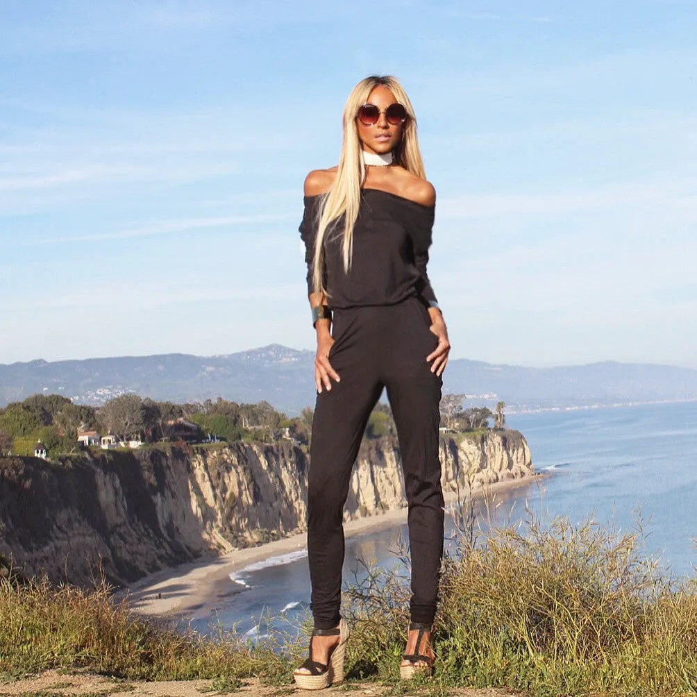 52 Black off shoulder Jumpsuit - The Malibu