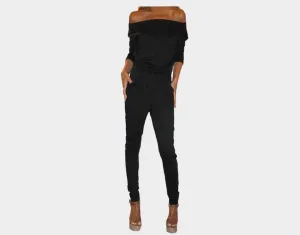 52 Black off shoulder Jumpsuit - The Malibu