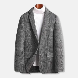 Antonios Plaid Pattern Men Blazer