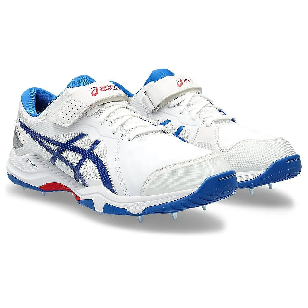 Asics Speed Menace FF Metal Spikes Cricket Shoes - White/Tuna Blue