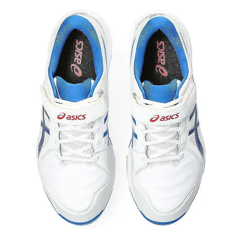 Asics Speed Menace FF Metal Spikes Cricket Shoes - White/Tuna Blue