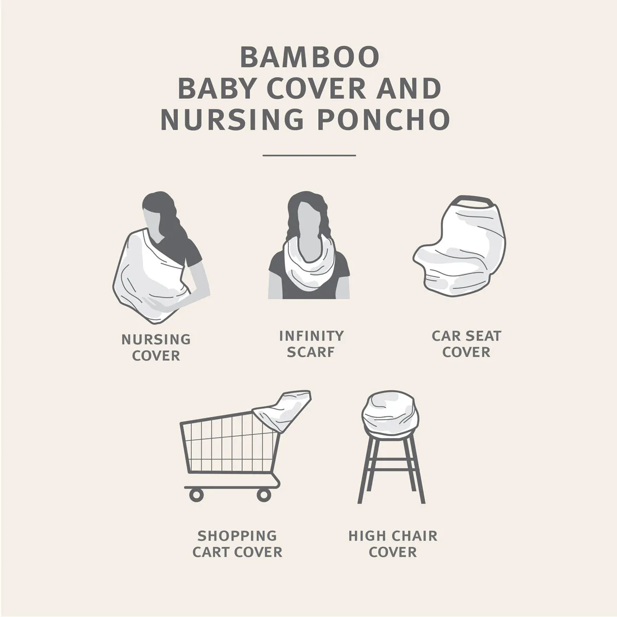 Bamboo Baby Cover & Nursing Poncho (All Aboard Print)