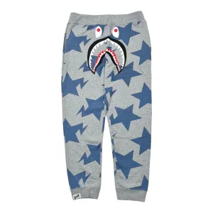 Bape Sta Shark Stars Logo Sweatpants Grey Pre-Owned