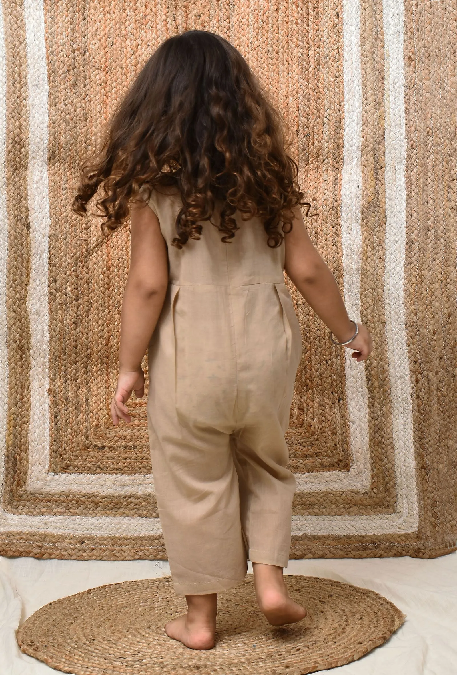 Beige Mul Mul Jumpsuit