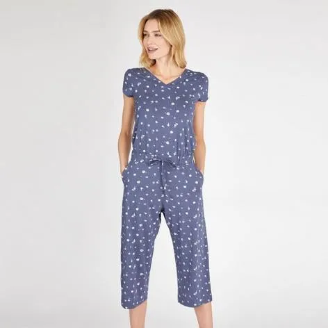 Cap Sleeve Crop Ditsy Spot Jumpsuit