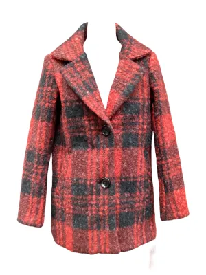 Coat Peacoat By Sam Edelman In Plaid Pattern, Size: Xxs