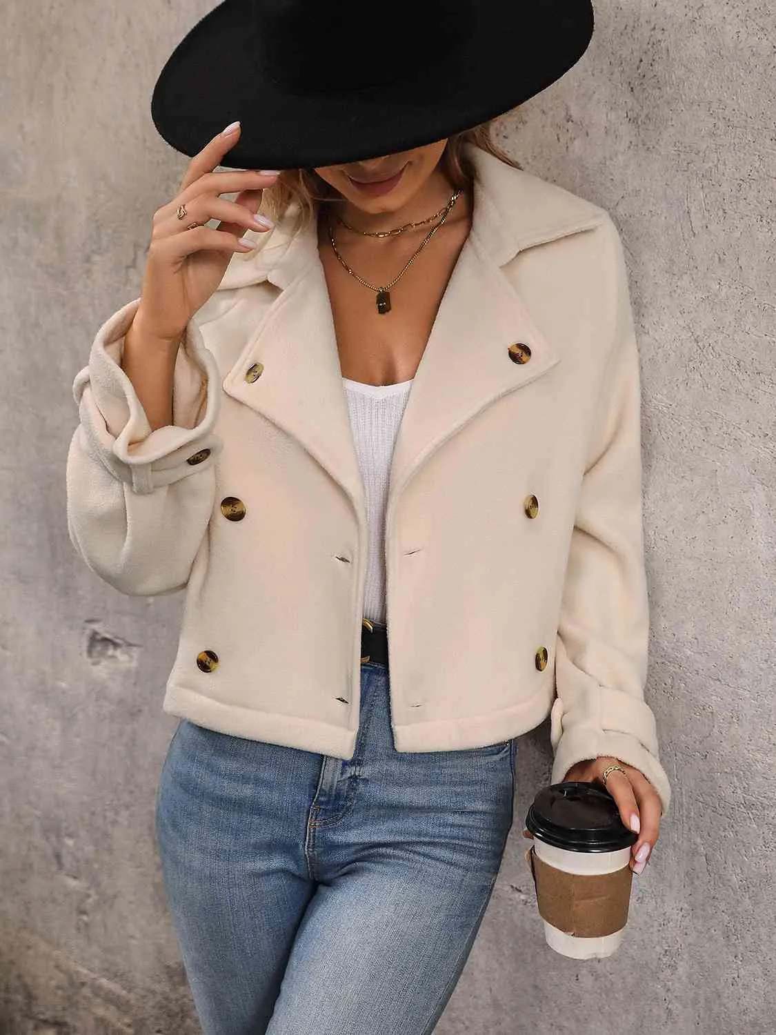 creme mini peacoat