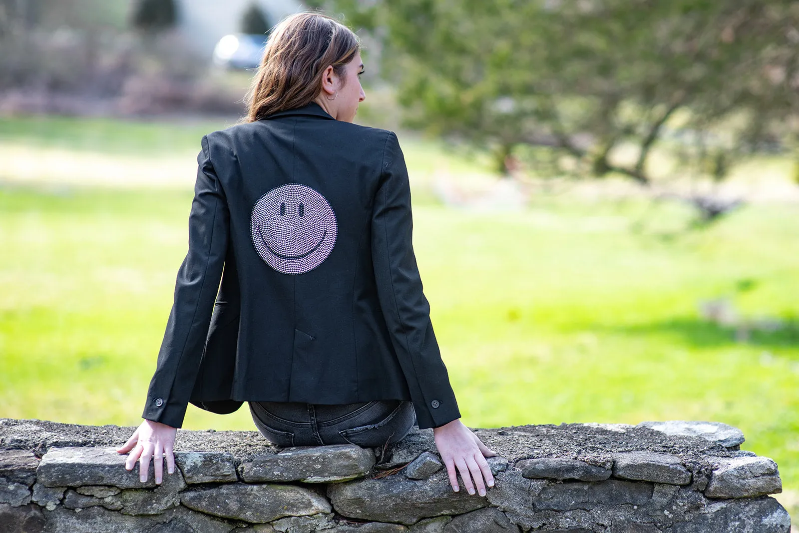 Crystal Happy Face Blazer