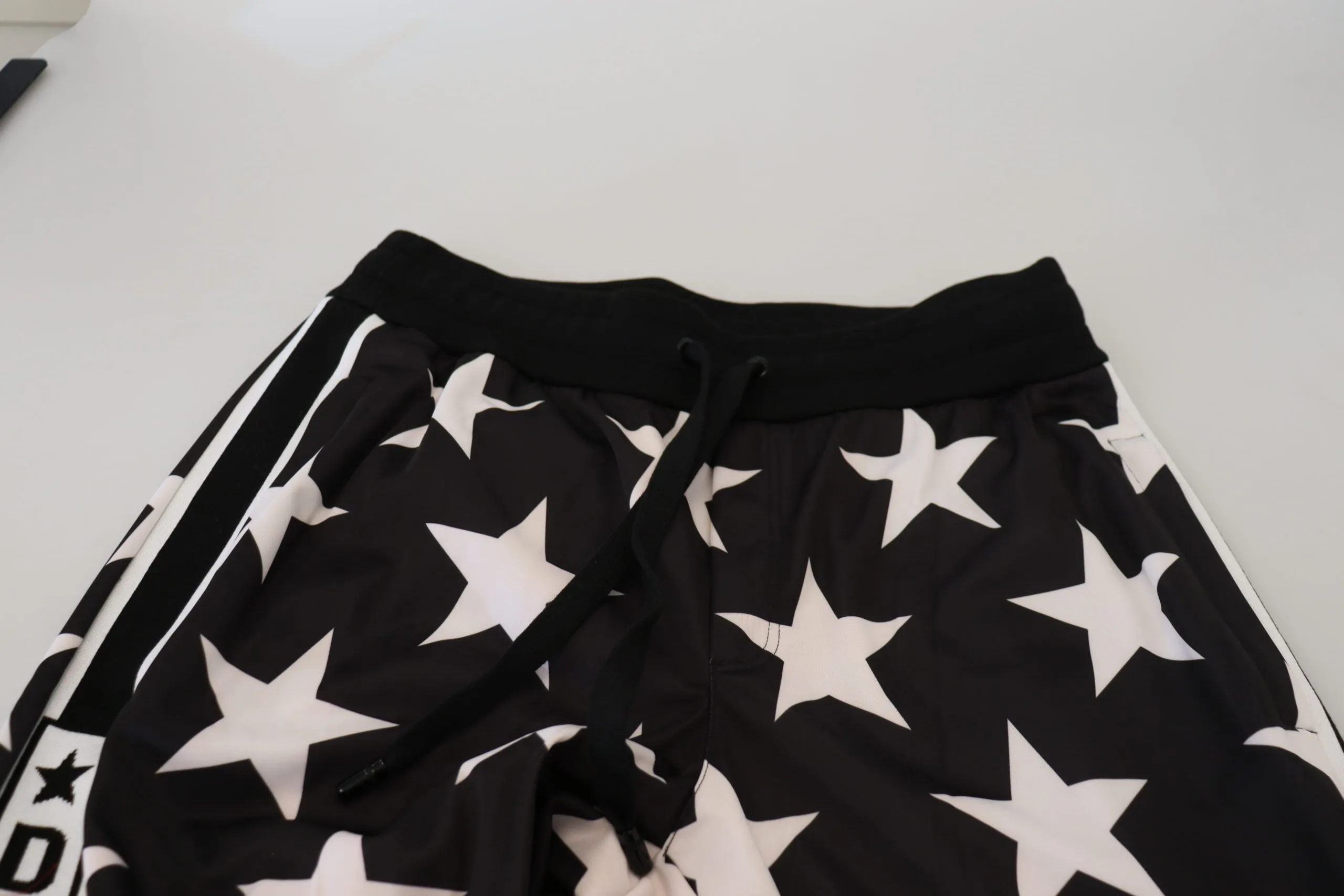 Dolce & Gabbana Black White Star Print DG Royals Pants