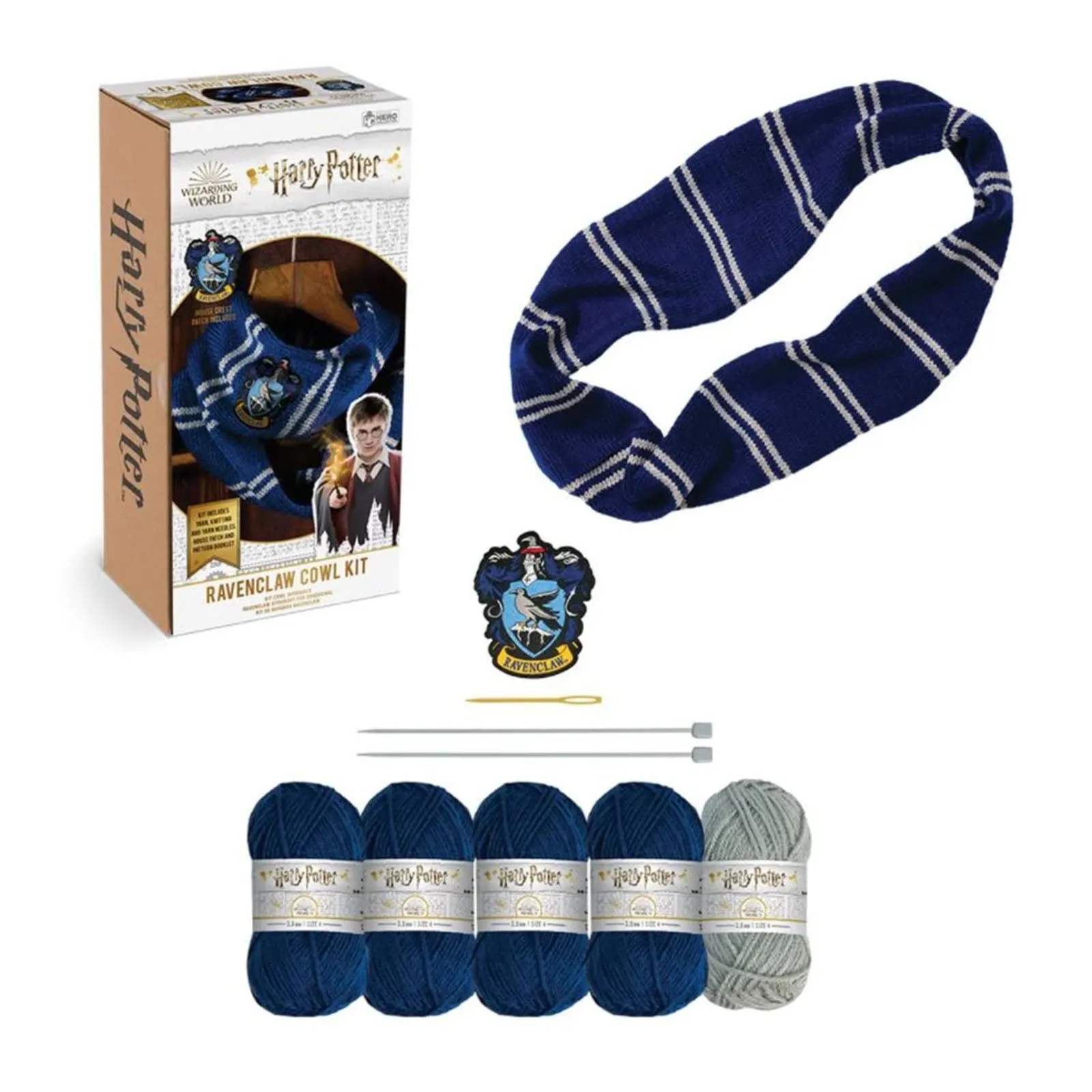 Eaglemoss Hero Collector Ravenclaw Infinity Scarf Kit | Harry Potter Wizarding World Knitting Kits | Model Replica