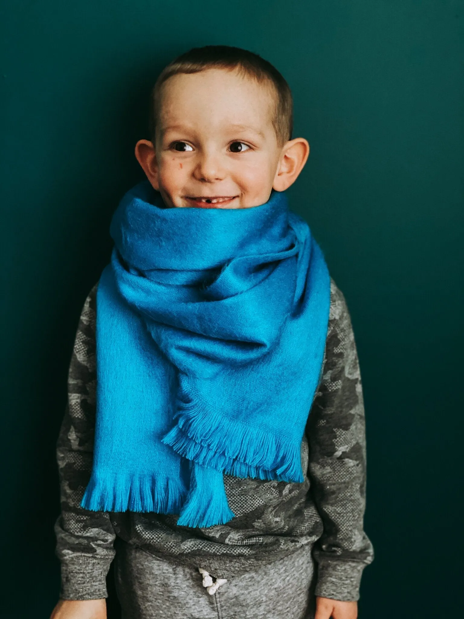 Electric Blue Alpaca Scarf