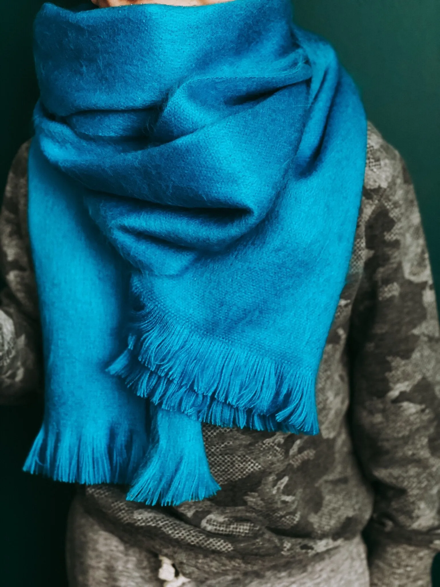 Electric Blue Alpaca Scarf