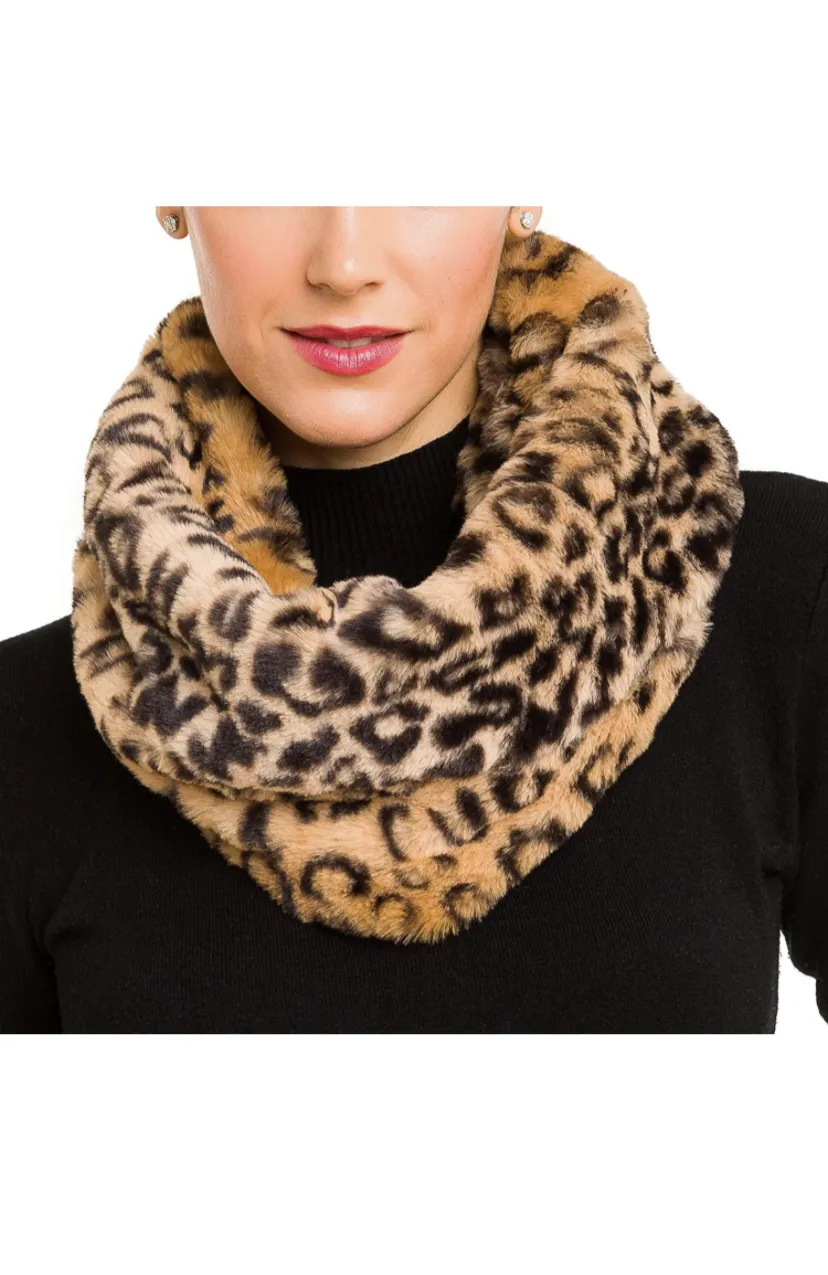 Faux Fur Warm Soft Furry Infinity Scarf