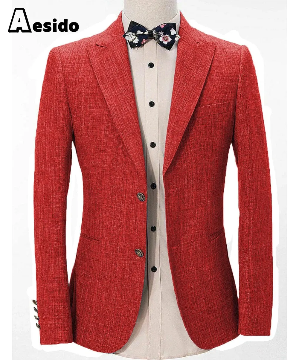 Formal Men's Regular Peak Lapel Blazer for Weddings