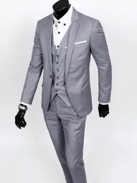 Formal Men's Three Pieces Suit with Front Collar