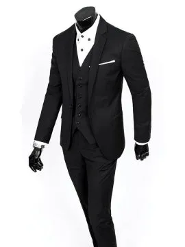 Formal Men's Three Pieces Suit with Front Collar