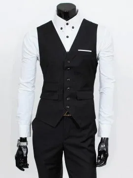 Formal Men's Three Pieces Suit with Front Collar