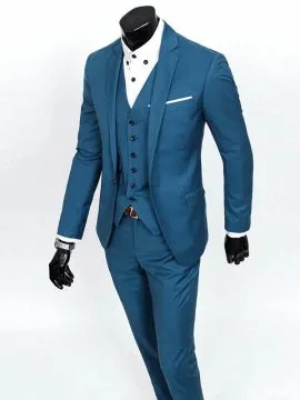 Formal Men's Three Pieces Suit with Front Collar