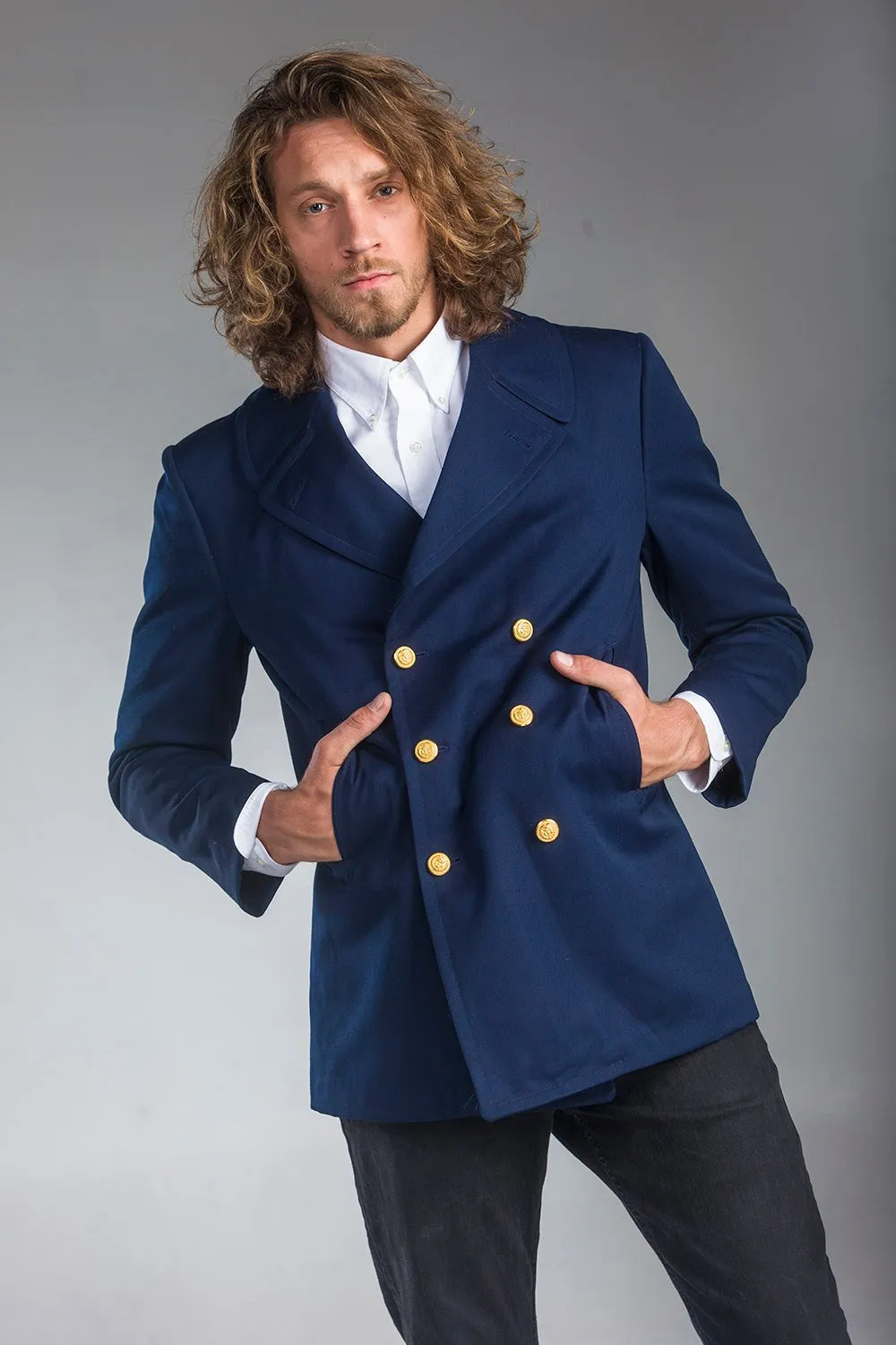 Gabardine Reefer Peacoat