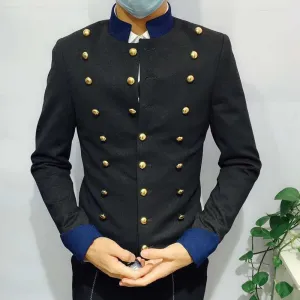 Golden Button Decoration Formal Blazer