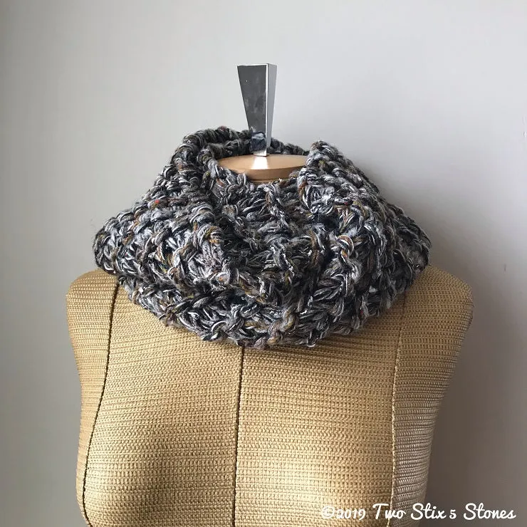 Grey Tweed Infinity Scarf