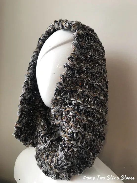 Grey Tweed Infinity Scarf