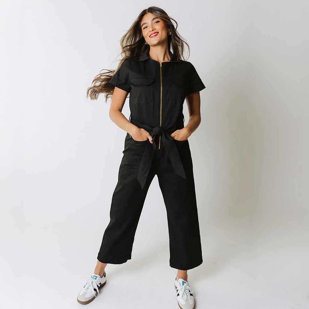 Hamptons Jumpsuit, Black Canvas