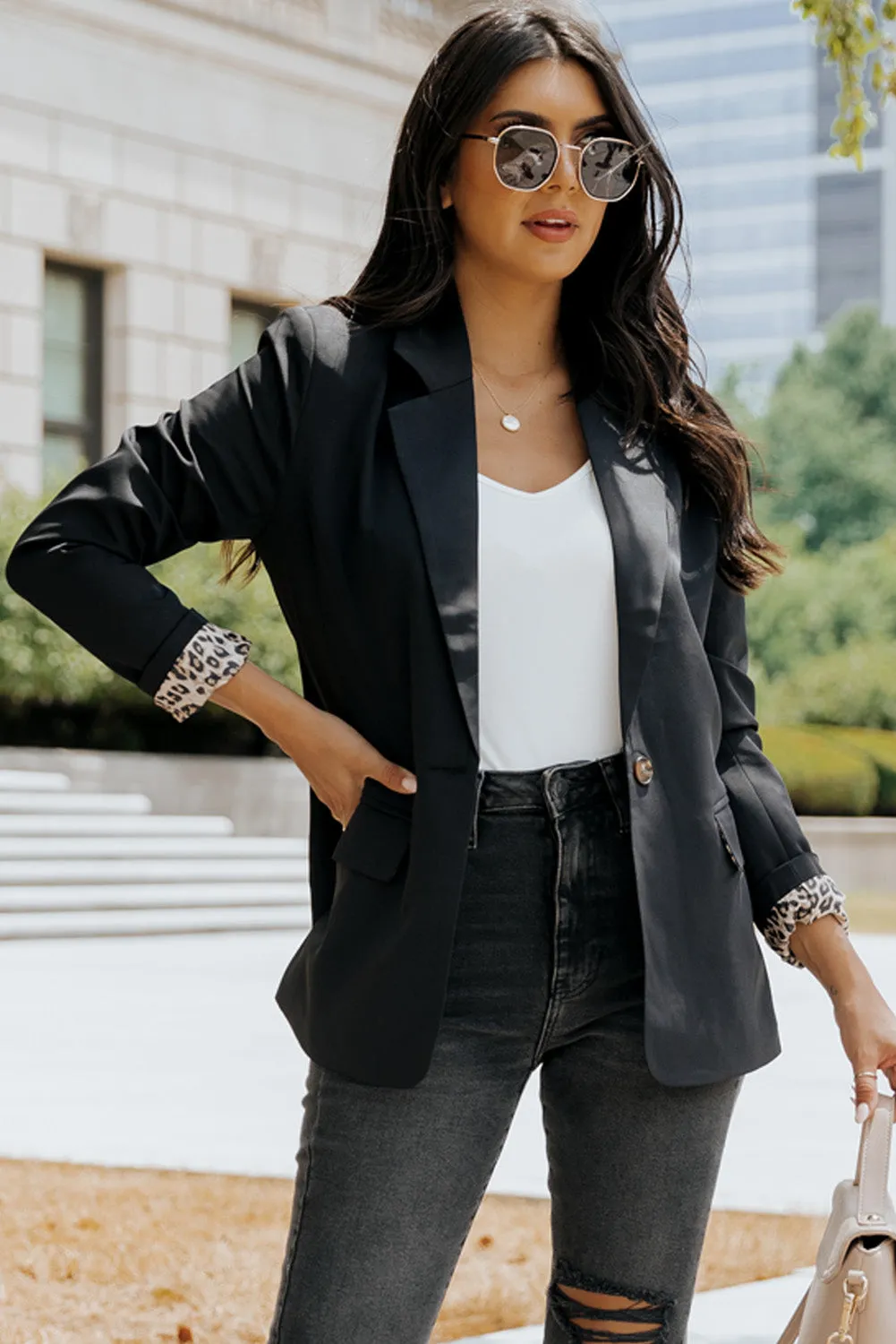 Leopard Lined Blazer