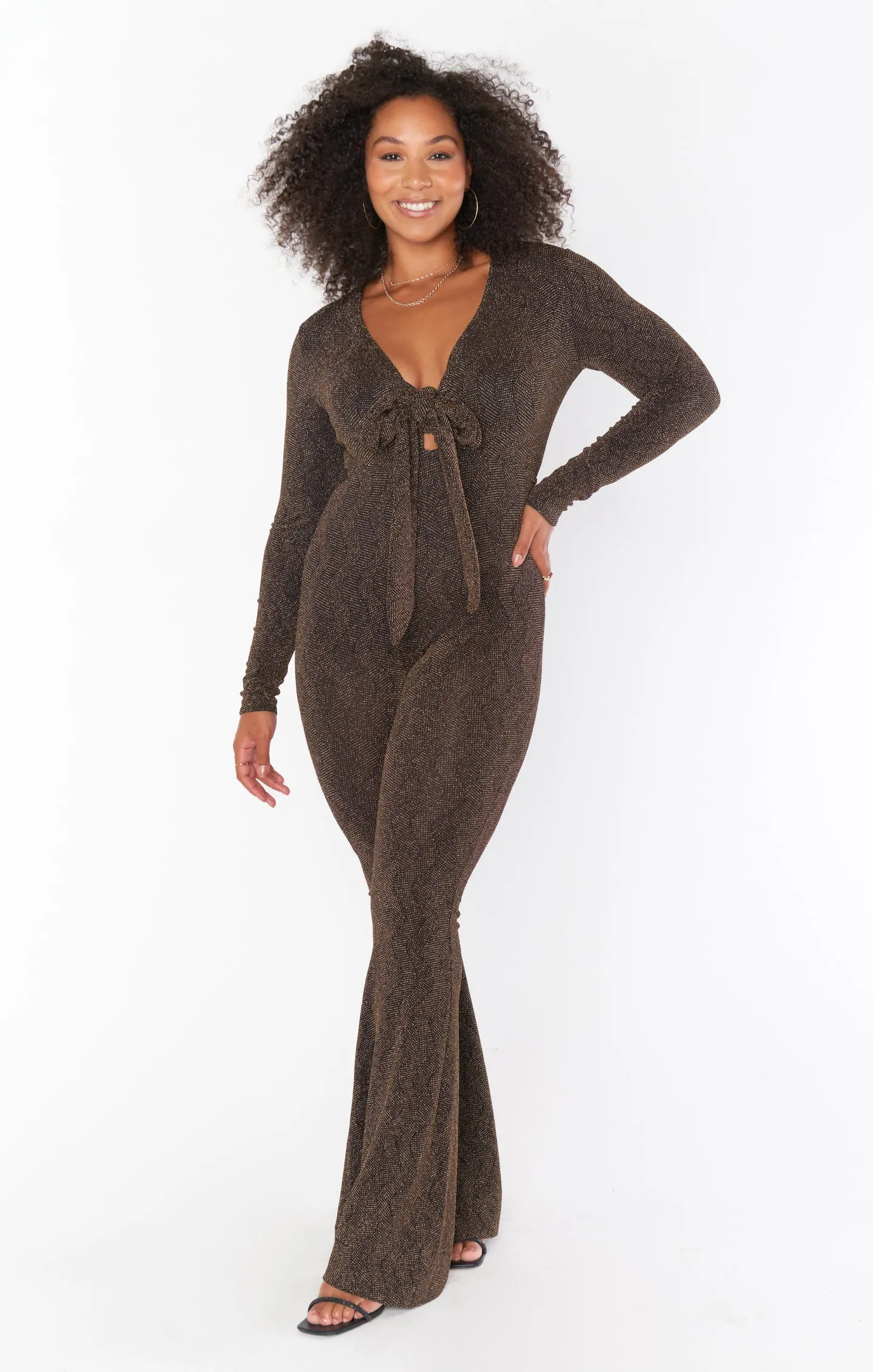 Martina Wrap Jumpsuit ~ Squiggle Sparkle Knit