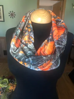 Orange Timber Printed Minky Infinity Scarf