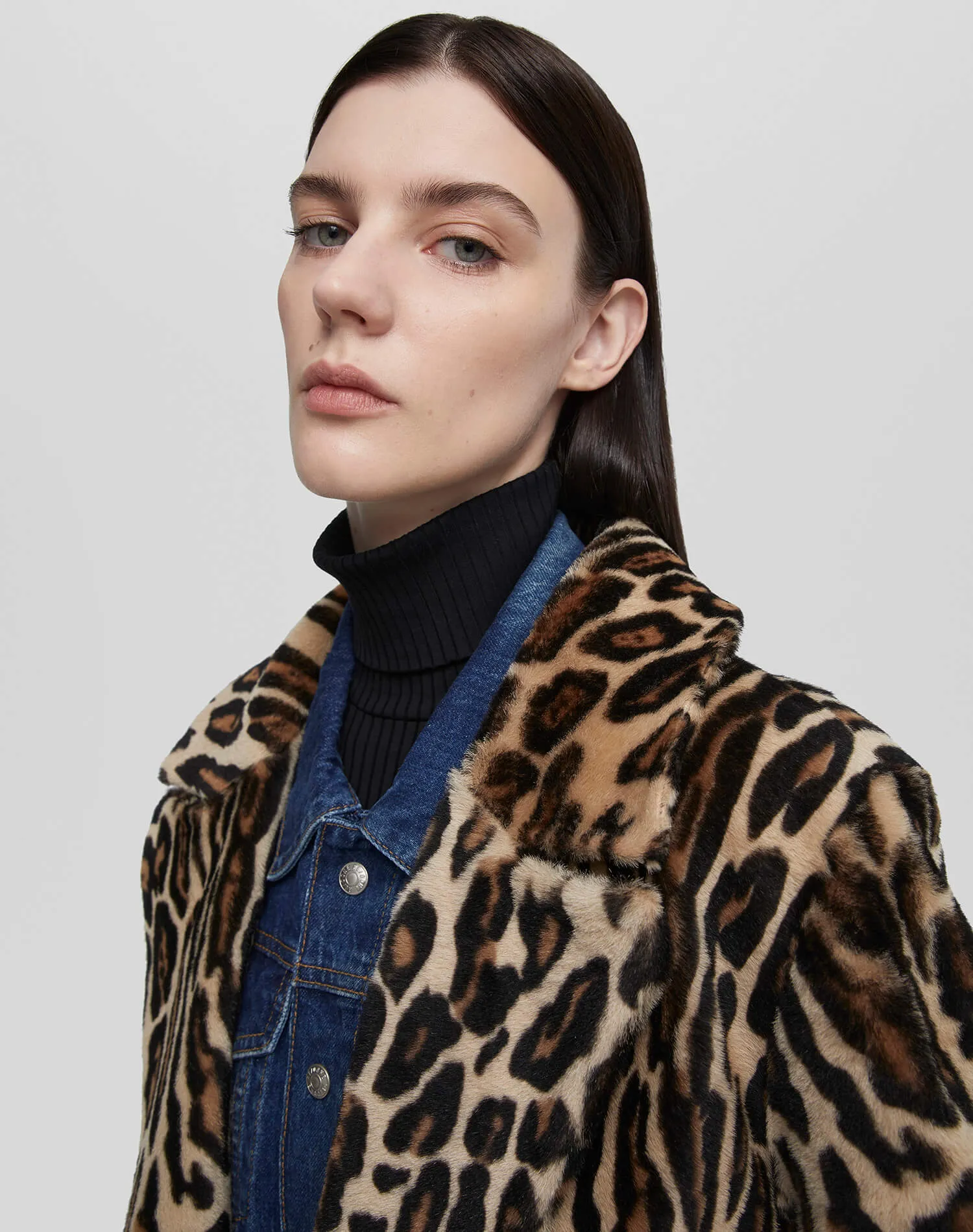 RE/DONE Leopard Shearling Peacoat