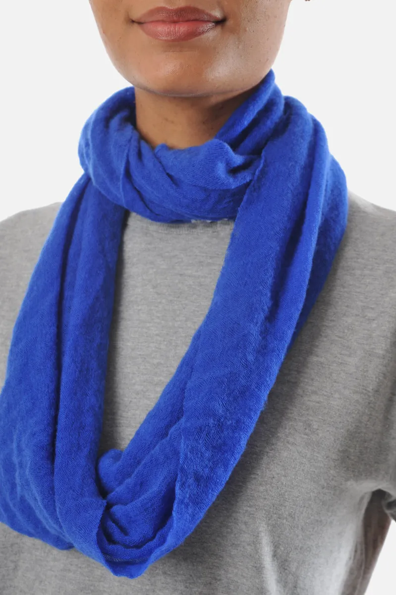 Royal Blue Classic Cashmere Knit Tube Scarf