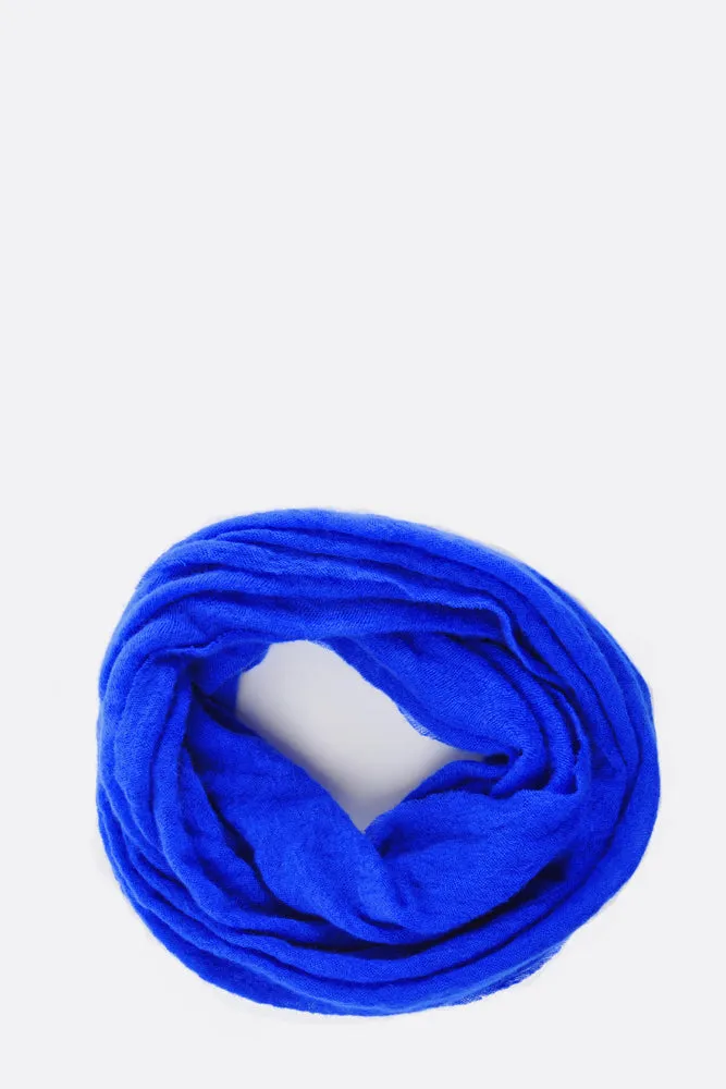 Royal Blue Classic Cashmere Knit Tube Scarf