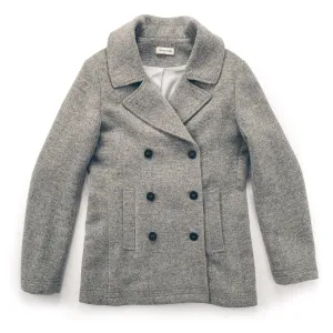 The Mariner Peacoat in Ash Donegal Lambswool