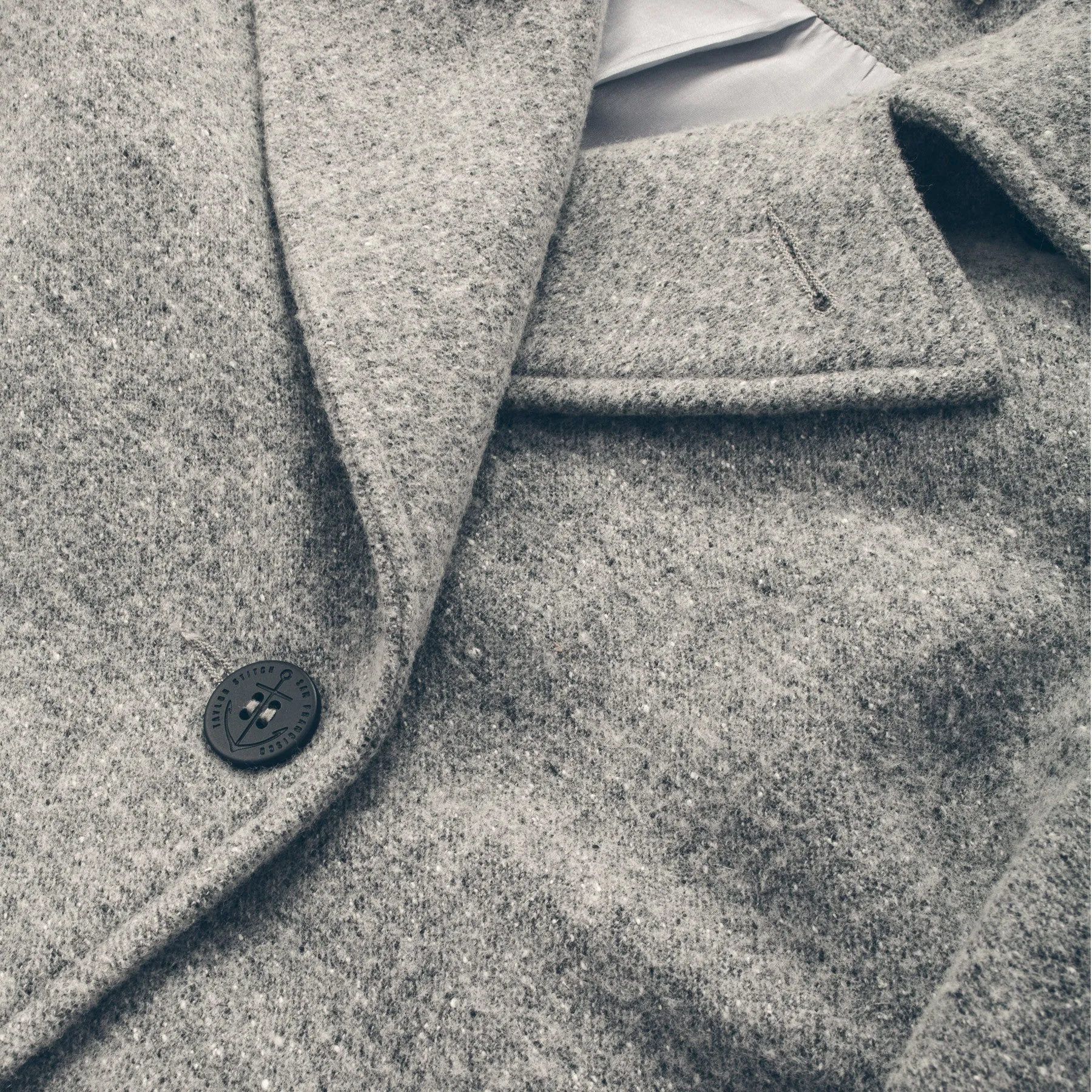 The Mariner Peacoat in Ash Donegal Lambswool