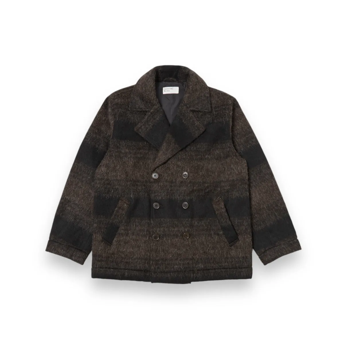 Universal Works Peacoat 31106 brown/black alpaca recycled mix