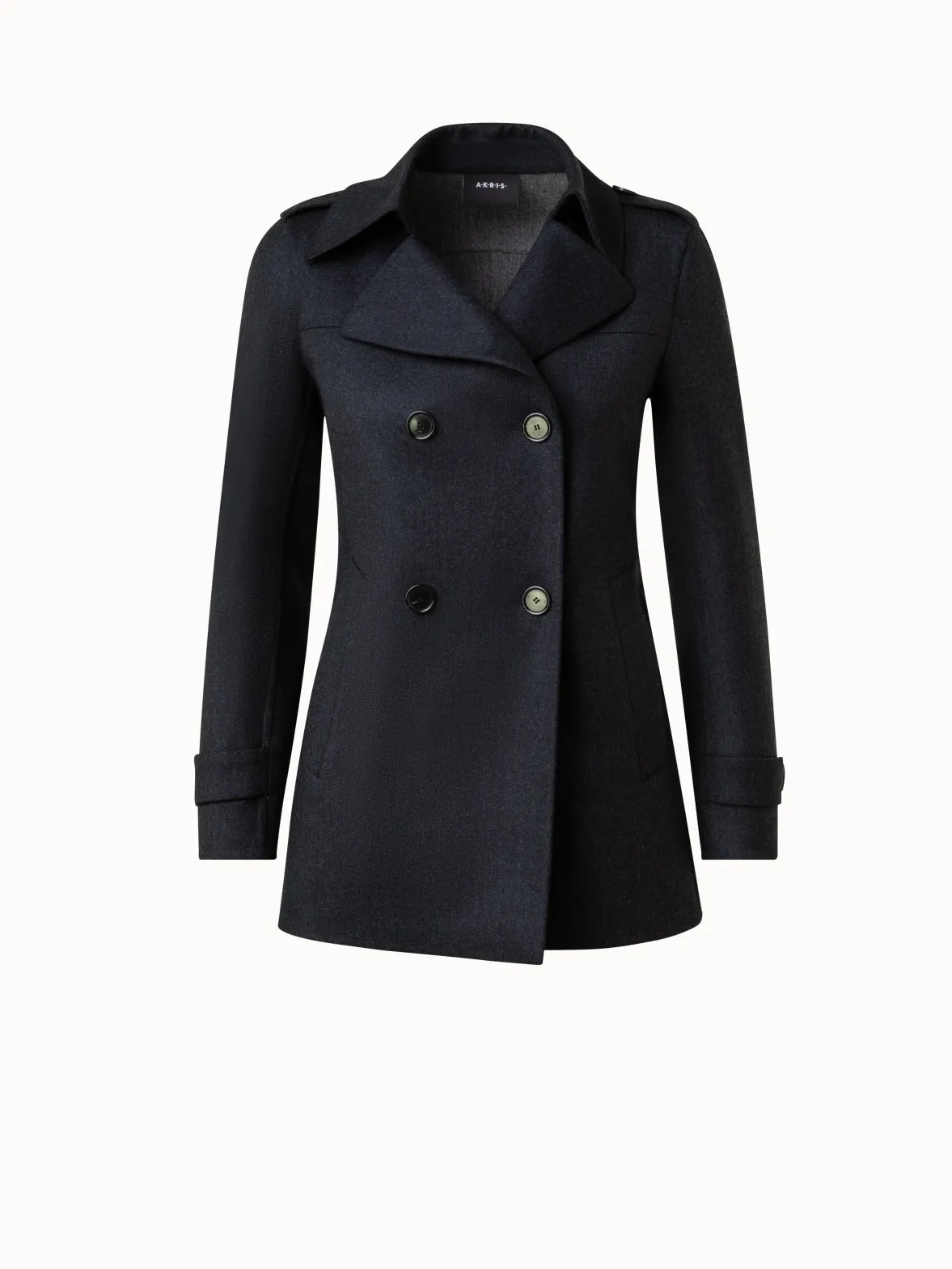 Wool Stretch Double-Face Peacoat