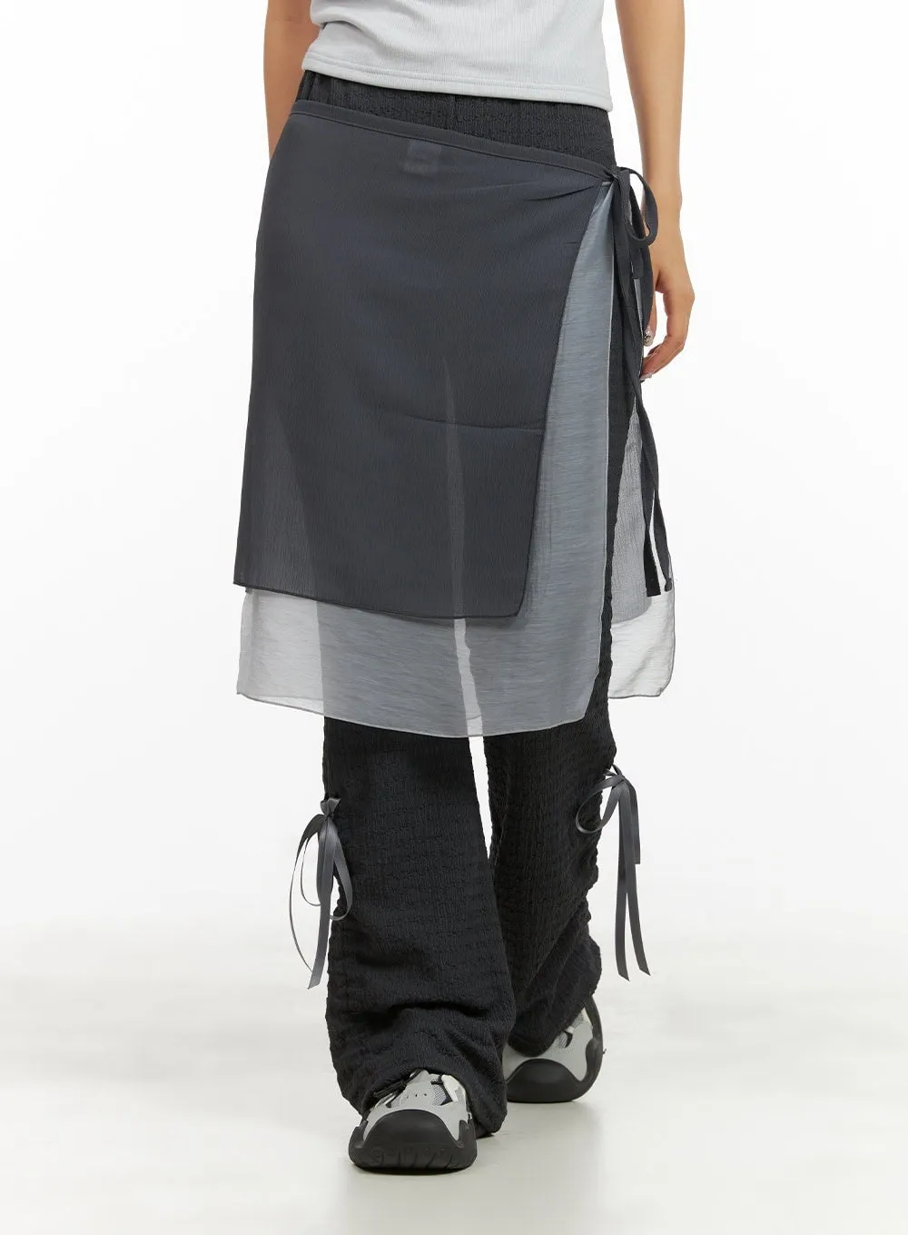 Wrap Layered Midi Skirt CY423