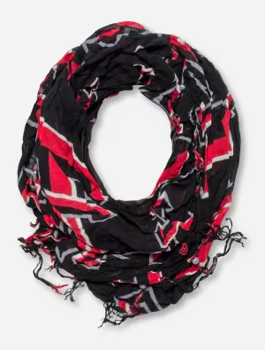 ZooZatz Repeating Double T Black Infinity Scarf - Texas Tech